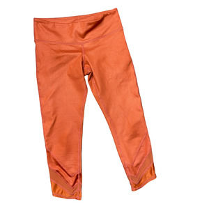 ALO YOGA | sz S Women's Rust Orange Sunbaked Glossy Crop Low Rise Edge Capri